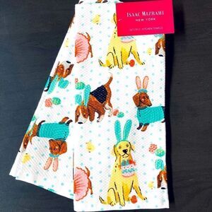 NWT Isaac Mizrahi Easter Bunny Dog Dish Towels Set